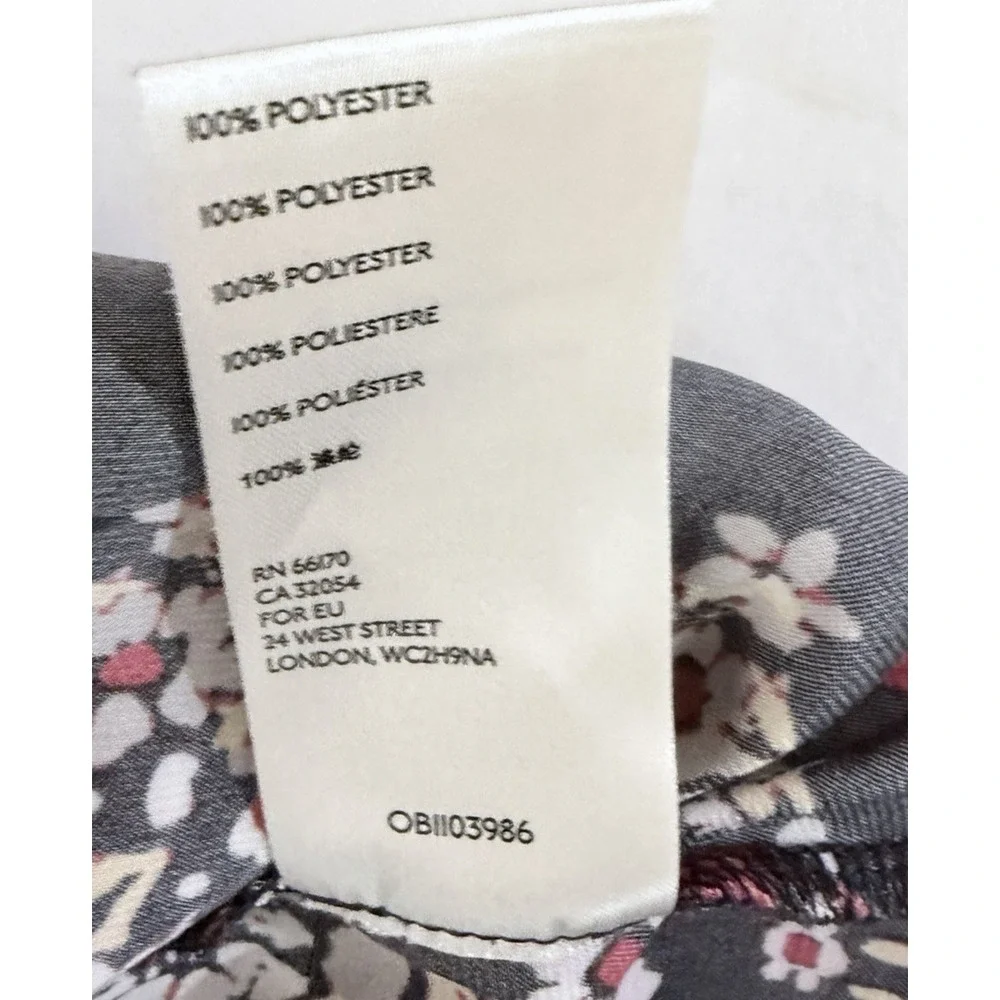 Free People Blouse Womans M Run Free Satin Tie Waist‎ Tunic Black Combo Boho